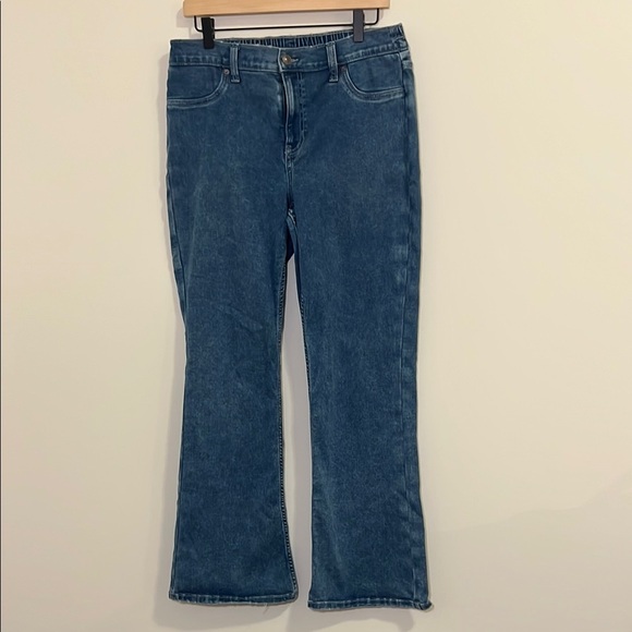 aerie Denim - Aerie Light Wash Elastic Waist Flare Leg Jeans - Large